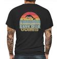 Save Our Oceans Dolphin Retro Style Climate Change Mens Back Print T-shirt