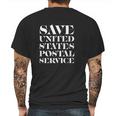 Save United States Postal Office Usps Post Office Gift Mens Back Print T-shirt