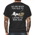 Snoopy We Are Never Too Old To Listen To Bon Jovi Mens Back Print T-shirt