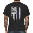 Sr Thin Blue Line Usa Protect Police Flag Army American Mens Back Print T-shirt