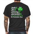 St Patricks Jack Jim Johnny Jameson The Four Fathers Mens Back Print T-shirt