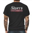 Storrs Connecticut Retro Vintage Weathered Stripe Throwback Mens Back Print T-shirt