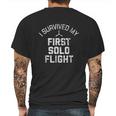 I Survived My First Solo Flight Funny New Pilot Mens Back Print T-shirt