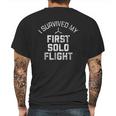 I Survived My First Solo Flight Funny New Pilot Gift Mens Back Print T-shirt