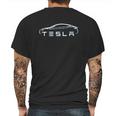 Tesla Model S Electric Car Outline Design Mens Back Print T-shirt