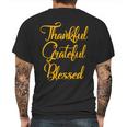 Thankful Grateful Blessed Gold Thanksgiving Logo Mens Back Print T-shirt