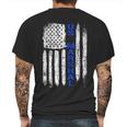 Thin Blue Line Flag American Us Marshal Mens Back Print T-shirt