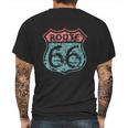 Historic American Route Icon Weathered Highway 66 Road Sign Mens Back Print T-shirt