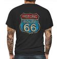 Historic Route 66 Road Sign Highway Mens Back Print T-shirt