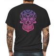 Traditional Day Of The Dead Mexico Calavera Sugar Skull Mens Back Print T-shirt