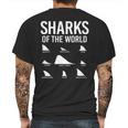 Types Of Shark Sharks Of The World Lovers Shark Fin Mens Back Print T-shirt