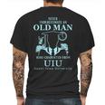 Never Underestimate An Old Man Upper Iowa University Mens Back Print T-shirt