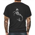 Unicorn Mermaid Skeleton Halloween Fantasy Art Mens Back Print T-shirt