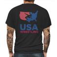 Usa Wrestling Eroded Mens Back Print T-shirt