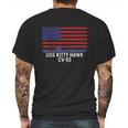 Uss Kitty Hawk Cv63 Aircraft Carrier Vintage Usa Flag Mens Back Print T-shirt