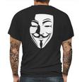 V Per Vendetta Face Film Horror Cinema Tv T-Shirt Mens Back Print T-shirt