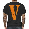 V As Vlone Orange T-Shirt Mens Back Print T-shirt