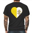 Vatican City Flag Heart Mens Back Print T-shirt