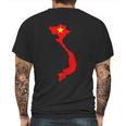 Vietnam Country Map With Vietnamese Flag Mens Back Print T-shirt