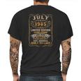 Vintage 36 Years Old July 1985 36Th Birthday Gift Idea Mens Back Print T-shirt