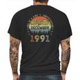 Vintage Awesome Since December 1991 30 Years Old Birthday Mens Back Print T-shirt