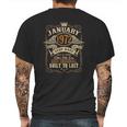 Vintage January 1972 49 Years Old 49Th Birthday Gift Mens Back Print T-shirt