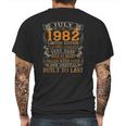 Vintage July 1982 40 Years Old 40Th Birthday Gifts Mens Back Print T-shirt