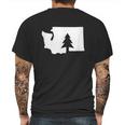 Washington State Tree Mens Back Print T-shirt