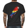 Watercolour Colourful Scarlet Macaw Parrot Bird Painting Mens Back Print T-shirt