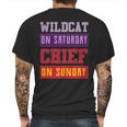 Wildcat On Saturday Chief On Sunday Mens Back Print T-shirt