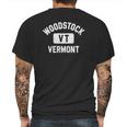 Woodstock Vt Vermont Distressed White Print Mens Back Print T-shirt