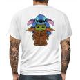 Baby Yoda And Baby Stitch Mens Back Print T-shirt