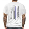 Back The Blue Usa Flag Police Lives Matter Mens Back Print T-shirt