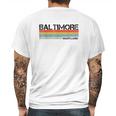 Baltimore Maryland Retro Vintage 80 Stripes Mens Back Print T-shirt