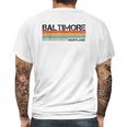 Baltimore Maryland Retro Vintage 80S Stripes Mens Back Print T-shirt