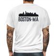 Boston Massachusetts Skyline City Silhouette Youth Mens Back Print T-shirt