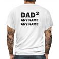 Custom Names Dad Of 2 Personalized Dad Mens Back Print T-shirt