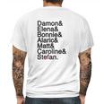 Damon Elena Bonnie Alaric Matt Caroline Stefan Mens Back Print T-shirt