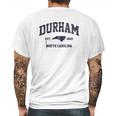 Durham North Carolina Nc Usa Vintage State Athletic Style Mens Back Print T-shirt