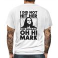 Geek Teez Oh Hi Mark Mens Back Print T-shirt