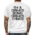 Grimes Funny Surname Family Tree Birthday Reunion Gift Idea Mens Back Print T-shirt