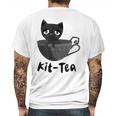 Kit-Tea Cat Lovers Creepy Kawaii Pastel Goth Kitten Teacup Mens Back Print T-shirt