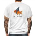 Mindset Motivational Quote Cute Goldfish Shark Mens Back Print T-shirt