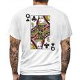 Queen Of Clubs Blackjack Playing Cards Mens Back Print T-shirt