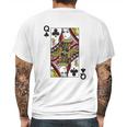 Queen Of Clubs Blackjack Playing Cards Mens Back Print T-shirt