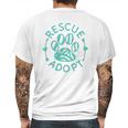 Rescue Adopt Animal Lover Love Cats Dogs Paw Print Mens Back Print T-shirt