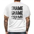 Shame Shame Shame Funny Tv Show Quote Mens Back Print T-shirt