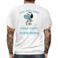 Snoopy Stay 6Ft Away I Have Anger Issues Mens Back Print T-shirt