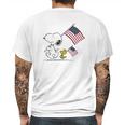 Snoopy And Woodstock Holding American Flag 4Th Of July Mens Back Print T-shirt