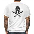 Spartan Helmet Crossed Swords Mens Back Print T-shirt